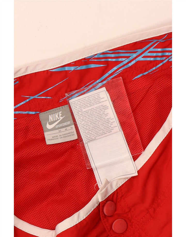 Pantaloncini da bagno Nike da uomo in poliestere color block rosso medio
