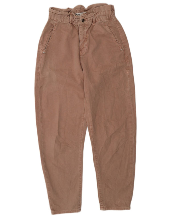 Pantaloni chino affusolati a vita alta da donna Zara EU 36 XS W26 L26 cotone rosa
