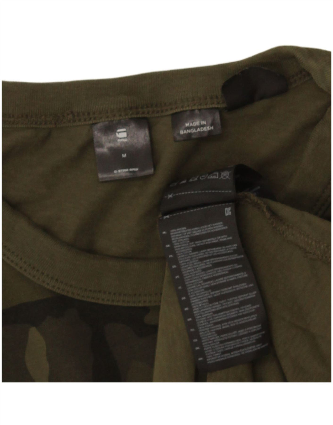 T-shirt da uomo G-STAR Top in cotone mimetico verde medio