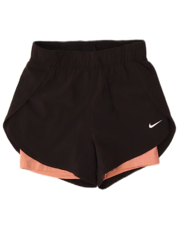 Pantaloncini sportivi Nike da donna Dri Fit UK 4 XS poliestere nero