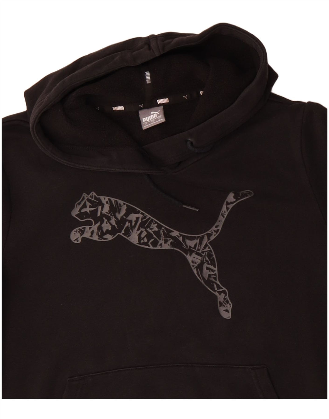 Felpa con cappuccio grafica PUMA da donna UK 16 grande cotone nero