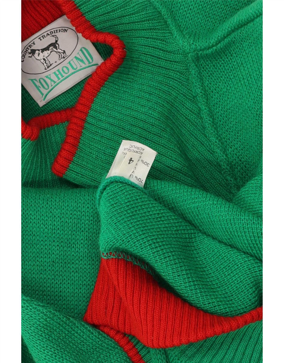 Maglione da uomo con collo a tartaruga grafico Foxhound grande lana verde