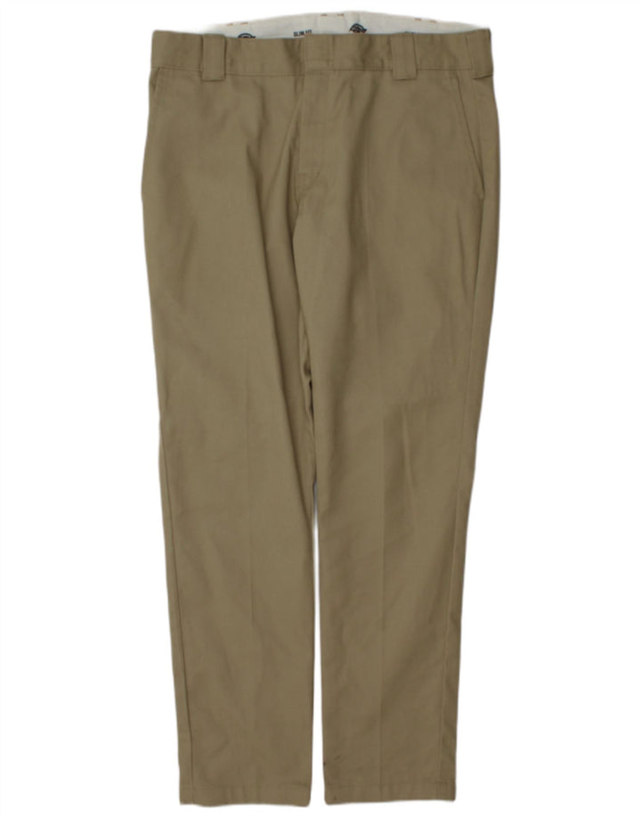 Pantaloni chino slim fit da uomo Dickies W34 L32 poliestere kaki