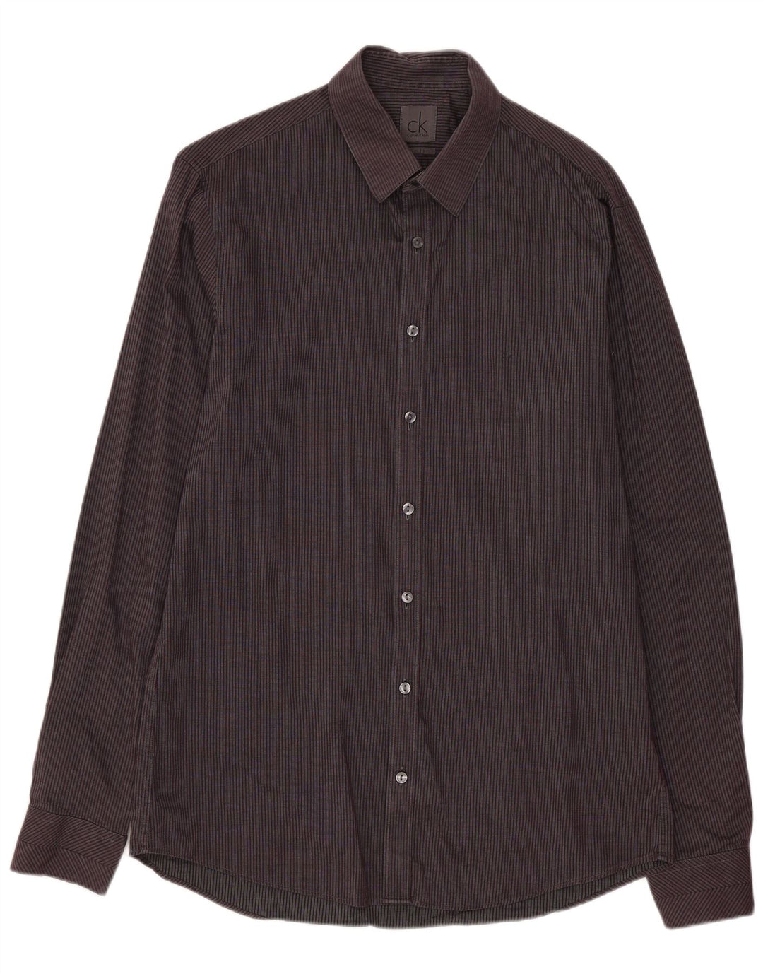 Camicia slim fit da uomo Calvin Klein taglia 39 15 1/2 gessato grigio medio