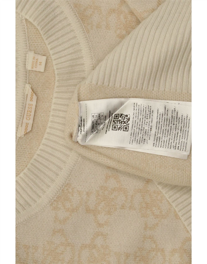 Maglione girocollo per bambina Guess con motivo astratto 13-14 anni Beige