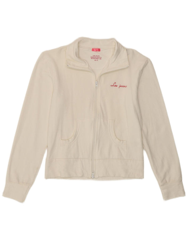 Giacca da ginnastica da donna Lee UK 10 piccola in cotone bianco