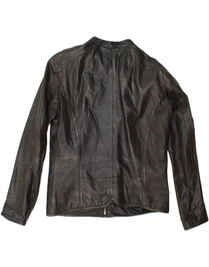 CONBIPEL Womens Leather Jacket IT 44 Medium Black Leather