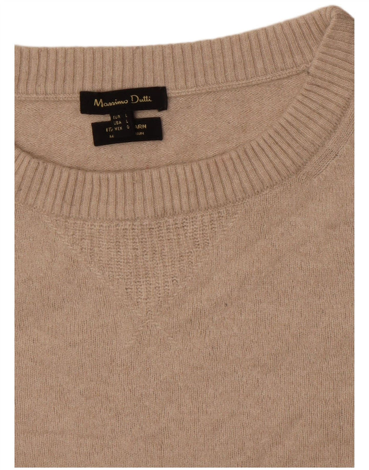 Massimo Dutti Maglione da donna con scollo a barchetta UK 16 Large Beige