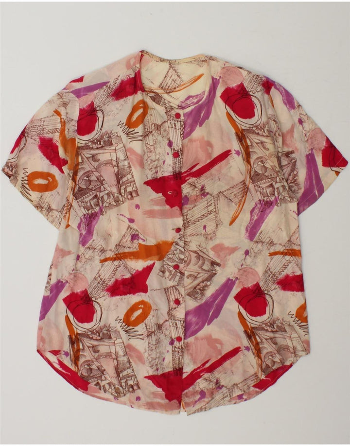 VINTAGE Womens Abstract Pattern Shirt Blouse UK 16 Large Multicoloured Vintage Vintage and Second-Hand Vintage from Messina Hembry 