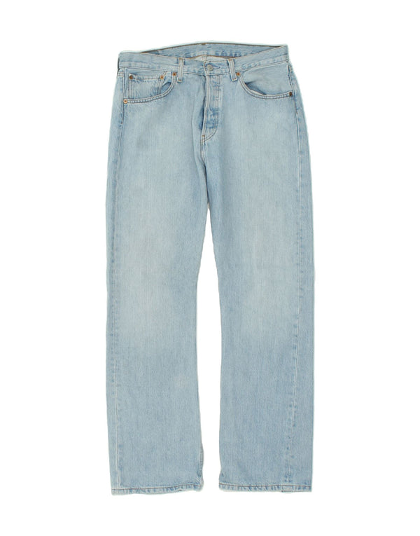 LEVI'S Mens 501 Straight Jeans W32 L32 Blue Cotton