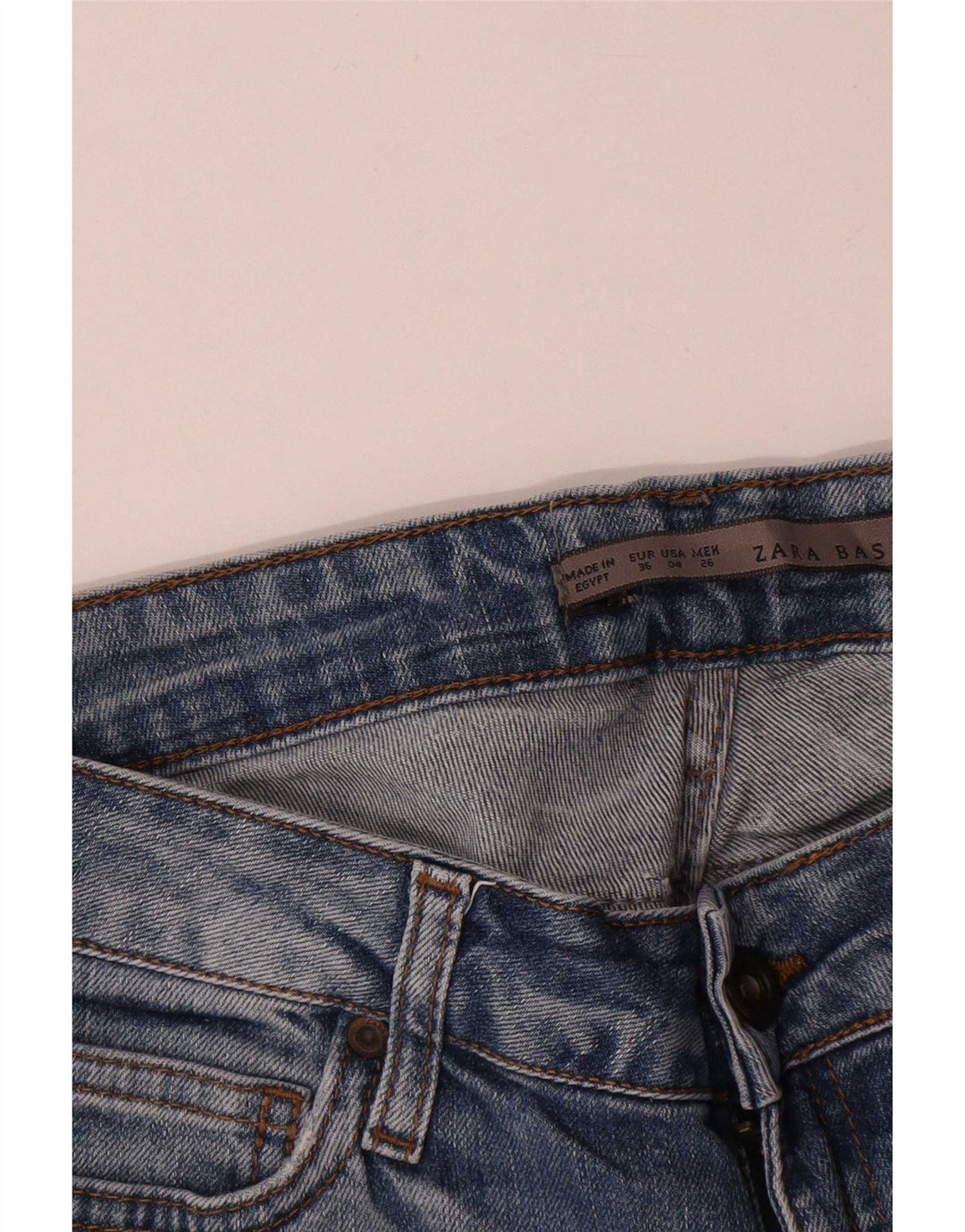 Jeans corti da donna Zara EU 36 XS W26 L24 Blu