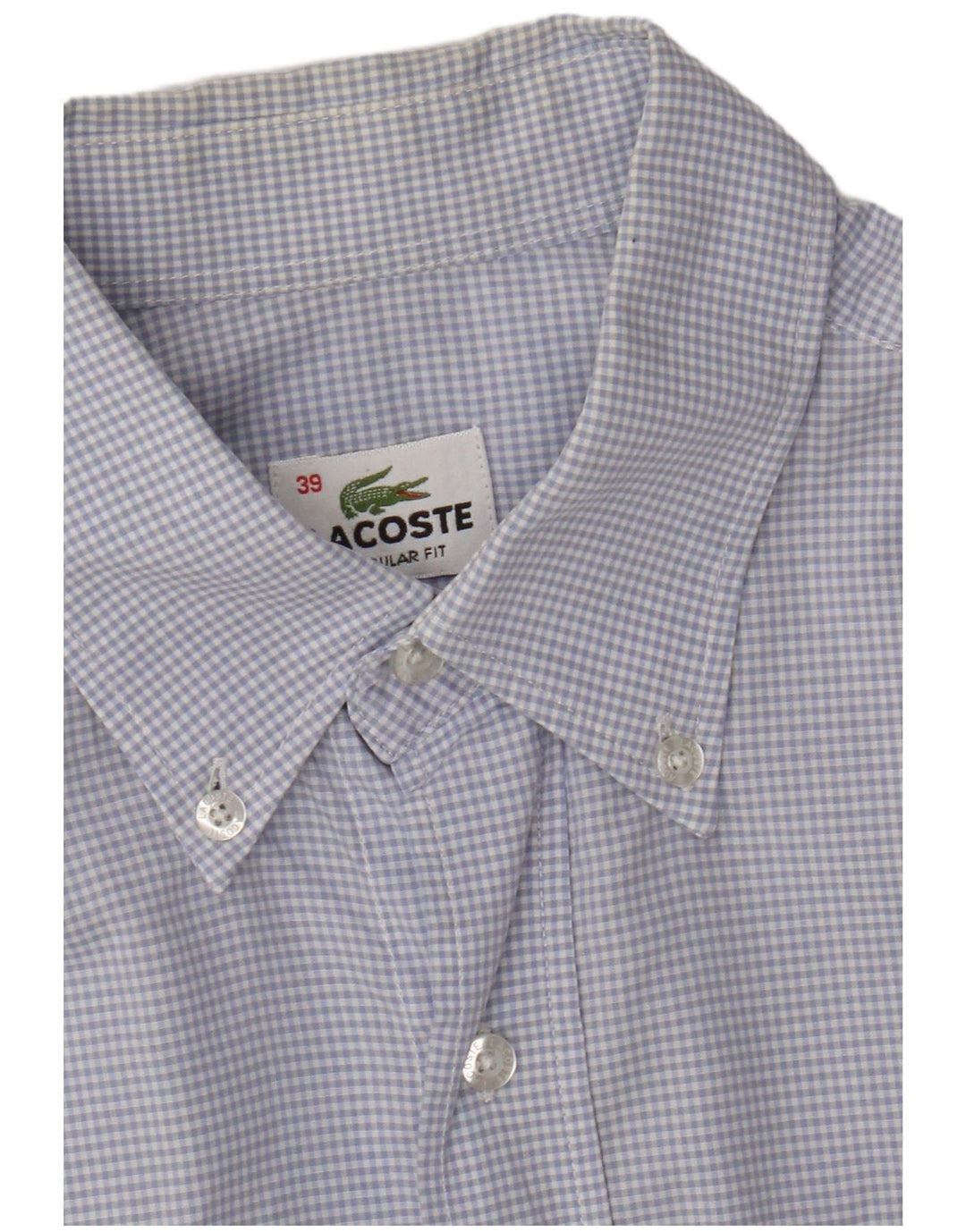 Camicia Lacoste da uomo vestibilità regolare taglia 39 a quadretti blu medio