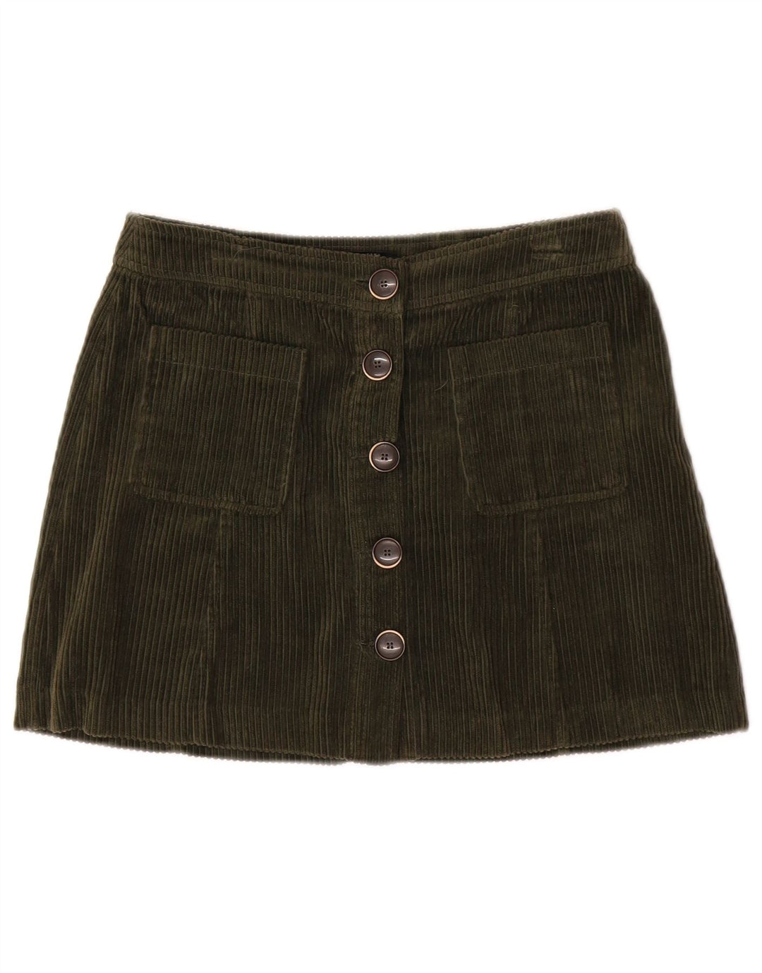 ZARA Womens Corduroy Skirt Medium W28  Green Cotton
