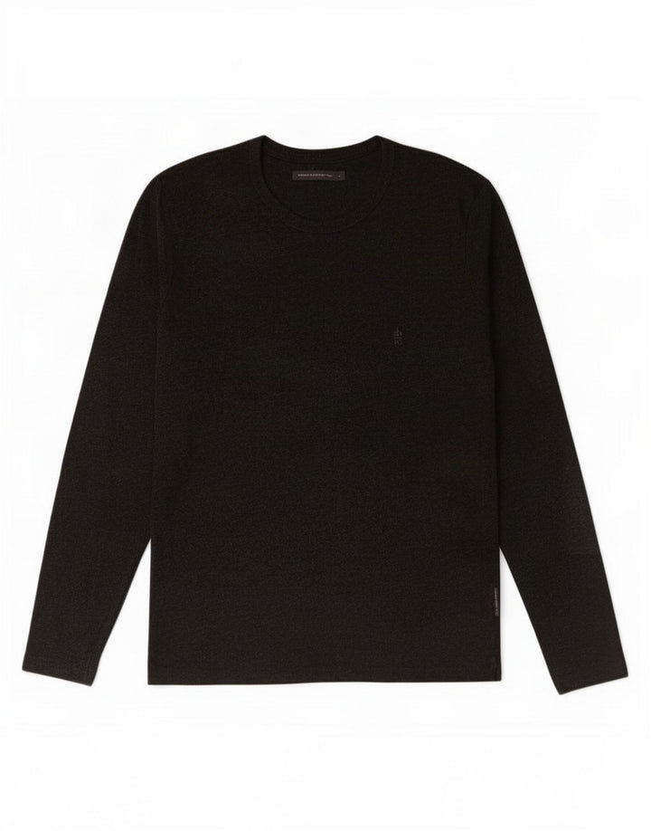 French Connection Top da uomo a maniche lunghe in cotone grigio grande