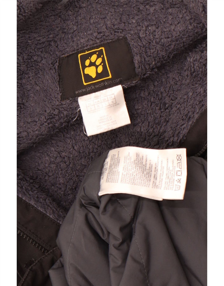 Giacca a vento con cappuccio da donna Jack Wolfskin UK 16 grande poliestere nero