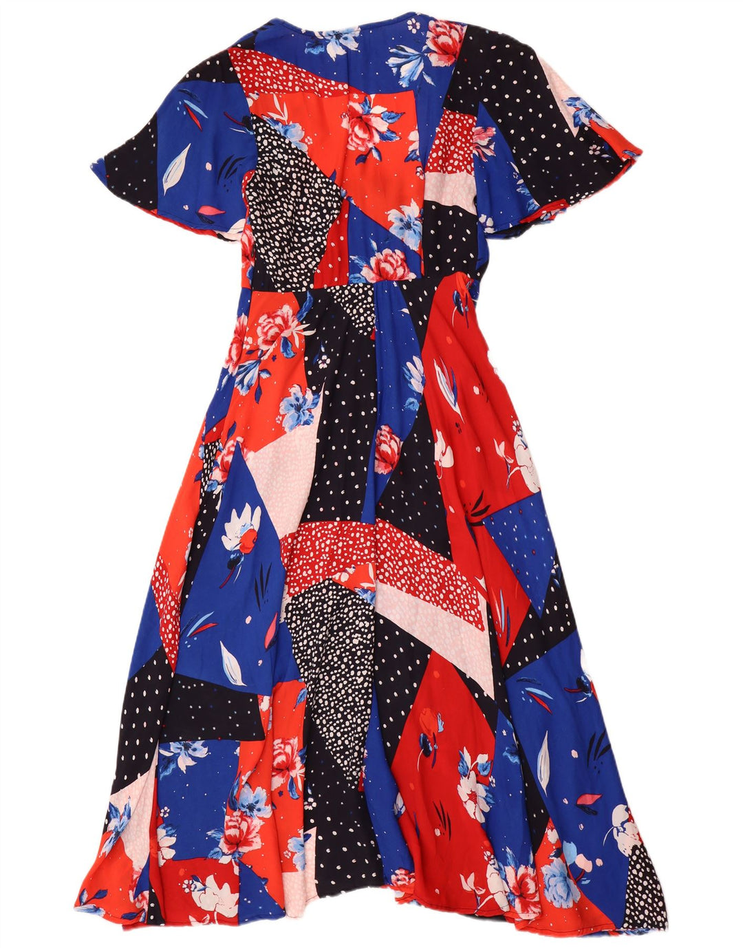 Abito lungo da donna Monsoon UK 8 Piccolo patchwork in viscosa multicolore