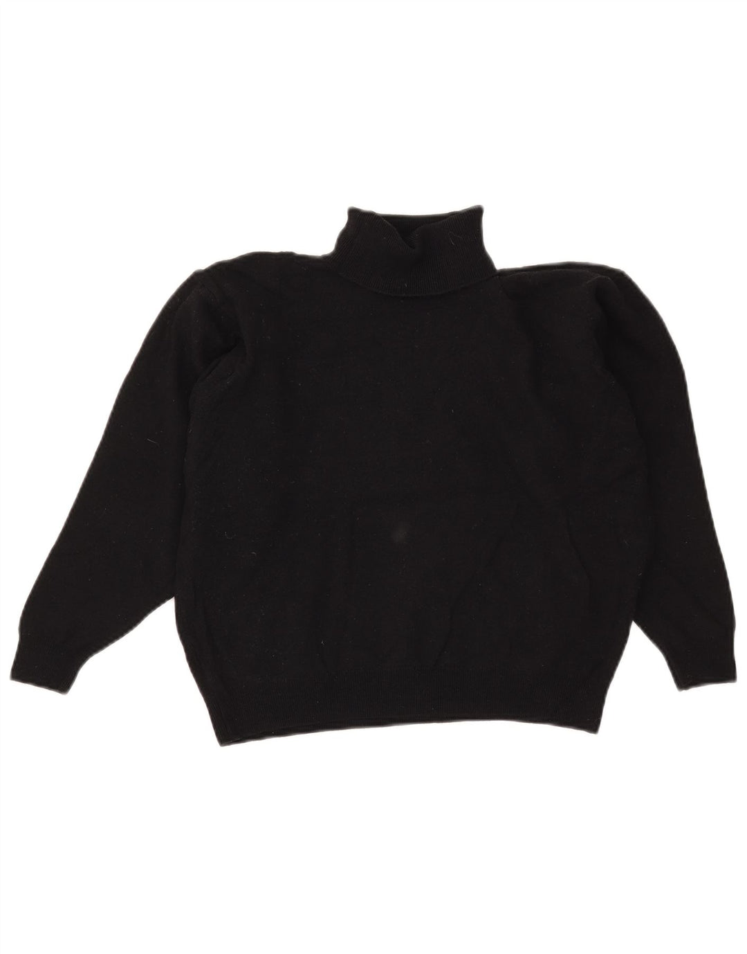 Marks & Spencer maglione corto da donna con collo alto UK 14 grande lana nera