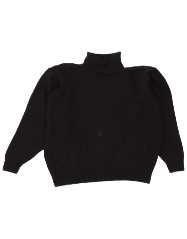 Marks & Spencer maglione corto da donna con collo alto UK 14 grande lana nera