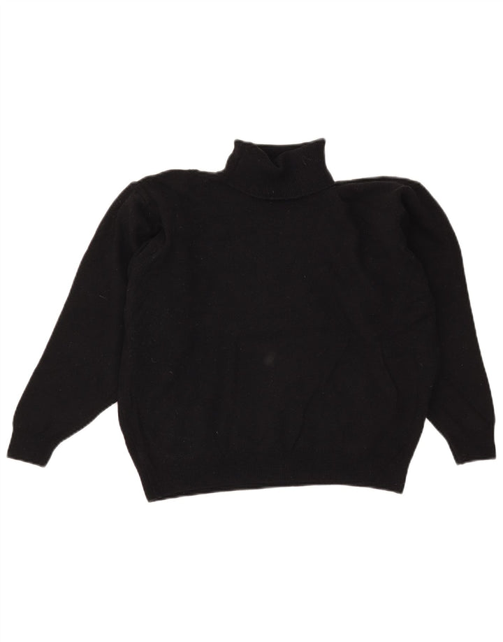 Marks & Spencer maglione corto da donna con collo alto UK 14 grande lana nera