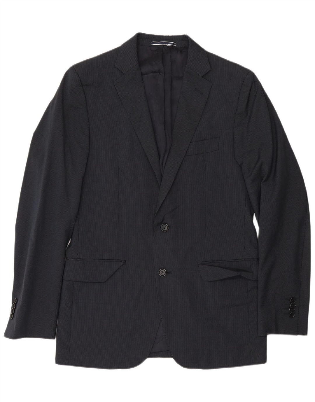 Giacca blazer da uomo a 2 bottoni Massimo Dutti EU 48 gessato medio blu navy