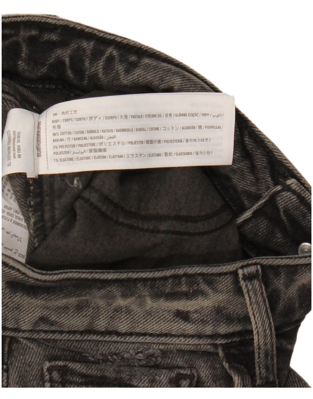 Jeans dritti a vita alta invecchiati HOLLISTER da donna W25 L27 cotone nero