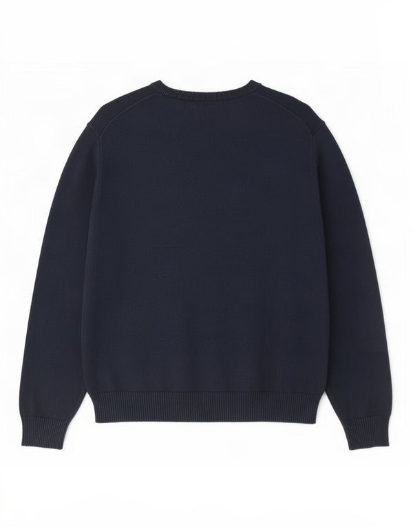 Maglione da uomo con scollo a V Nautica XL in cotone blu navy