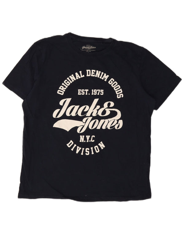 Maglietta grafica da uomo Jack & Jones Top 2XL Blu navy
