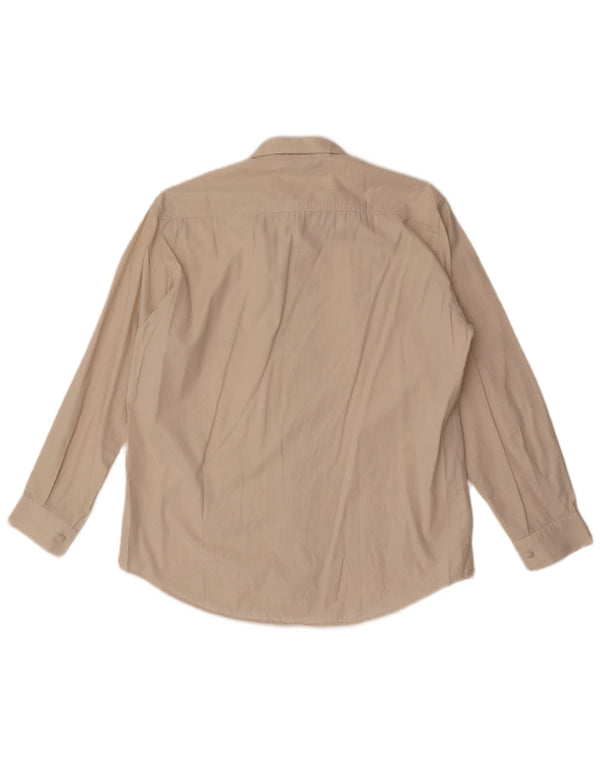 Camicia vintage da donna UK 14 grande gessato beige