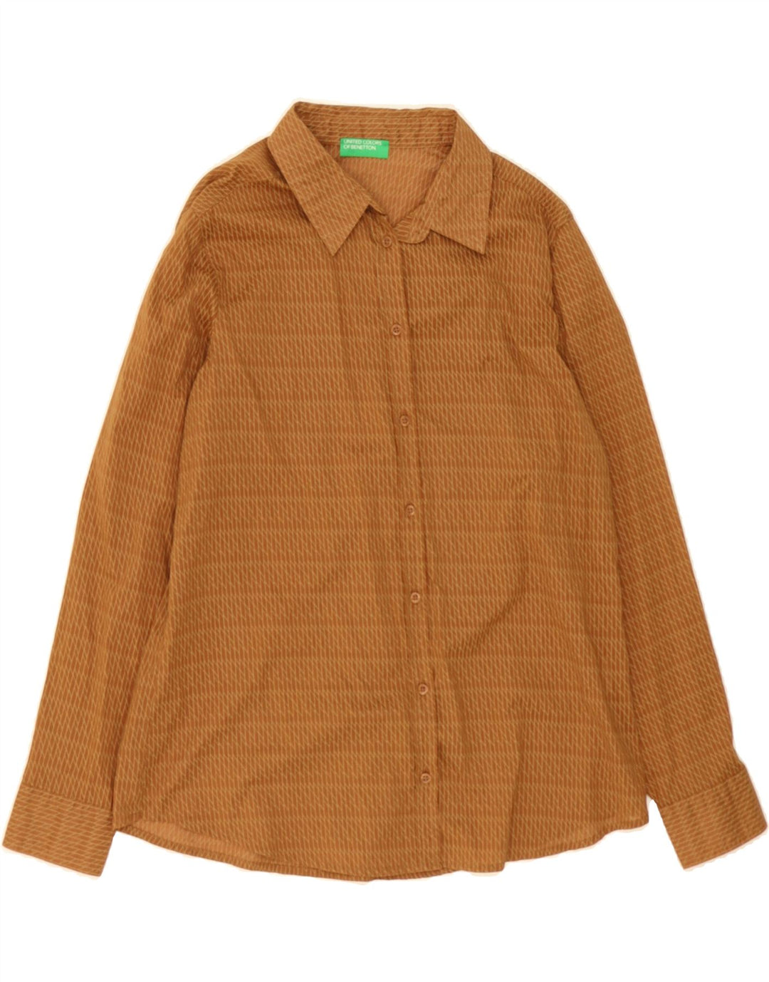 BENETTON Womens Shirt UK 16 Large Brown Check Vintage Benetton and Second-Hand Benetton from Messina Hembry 