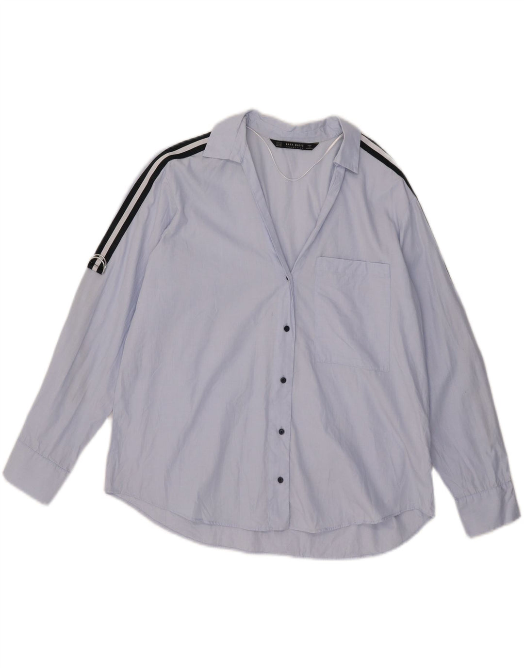 Camicia oversize da donna Zara UK 6 XS cotone blu