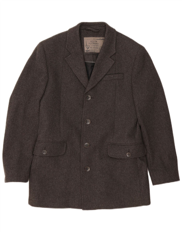 Giacca blazer da uomo a 4 bottoni EDC UK 38 lana grigio medio