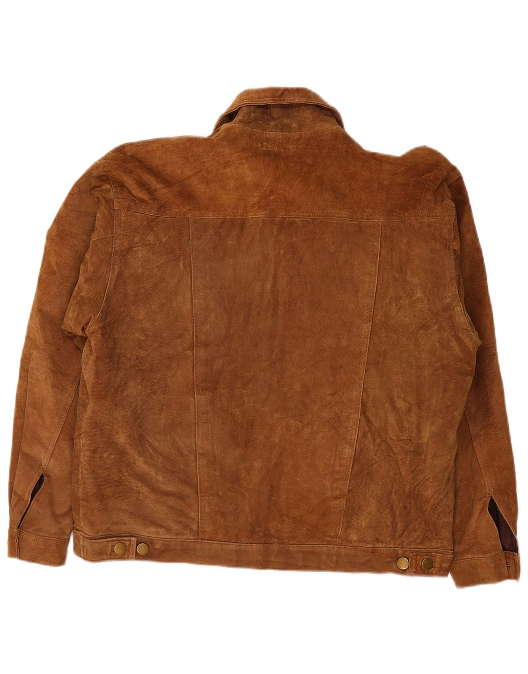 Giacca vintage in pelle scamosciata da donna UK 16 grande marrone