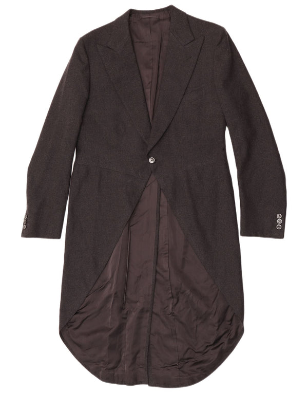 Giacca blazer da uomo vintage a 1 bottone frac UK 36 piccola nera