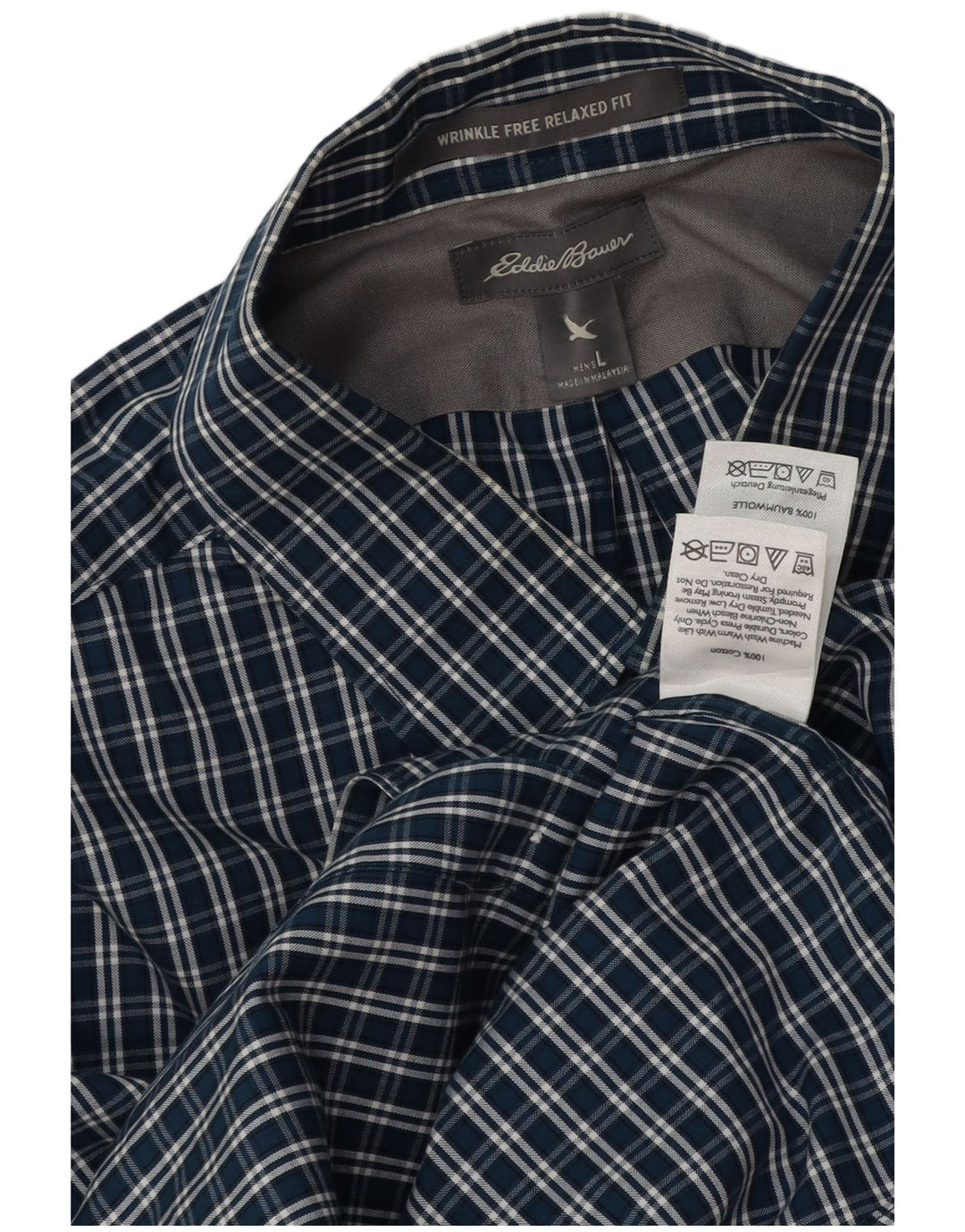 Camicia da uomo dalla vestibilità comoda Eddie Bauer, grande, in cotone blu navy