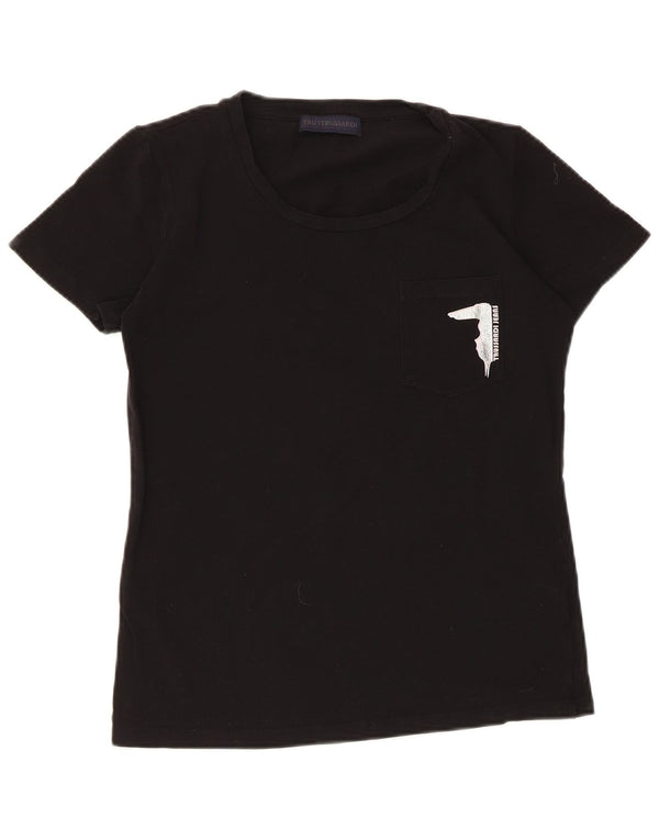 T-shirt grafica da donna a maniche corte Trussardi UK 12 Medium Nera