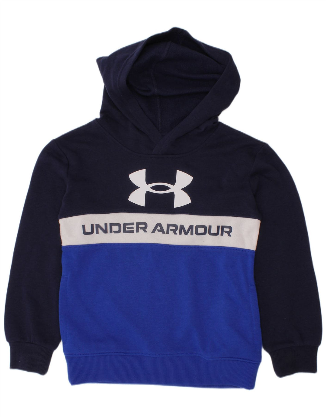 Felpa con cappuccio grafica per ragazzi UNDER ARMOUR 5-6 anni Blu navy a blocchi di colore