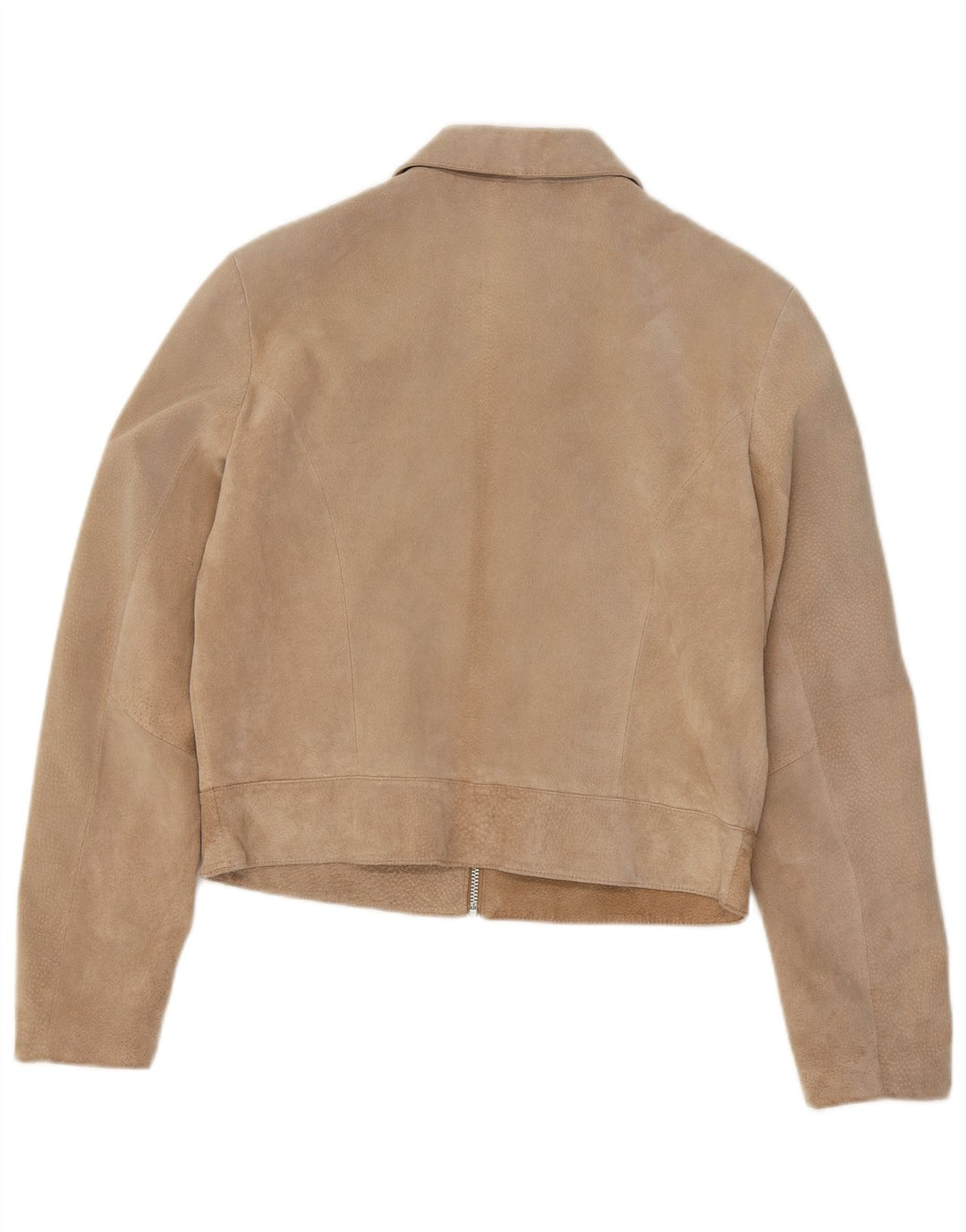Giacca in pelle scamosciata corta da donna In Extenso UK 18 XL Pelle beige