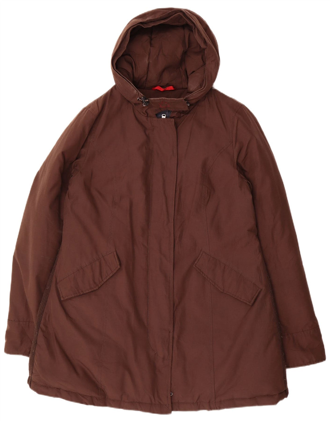 Cappotto imbottito con cappuccio da donna CANADIAN UK 16 grande poliestere marrone