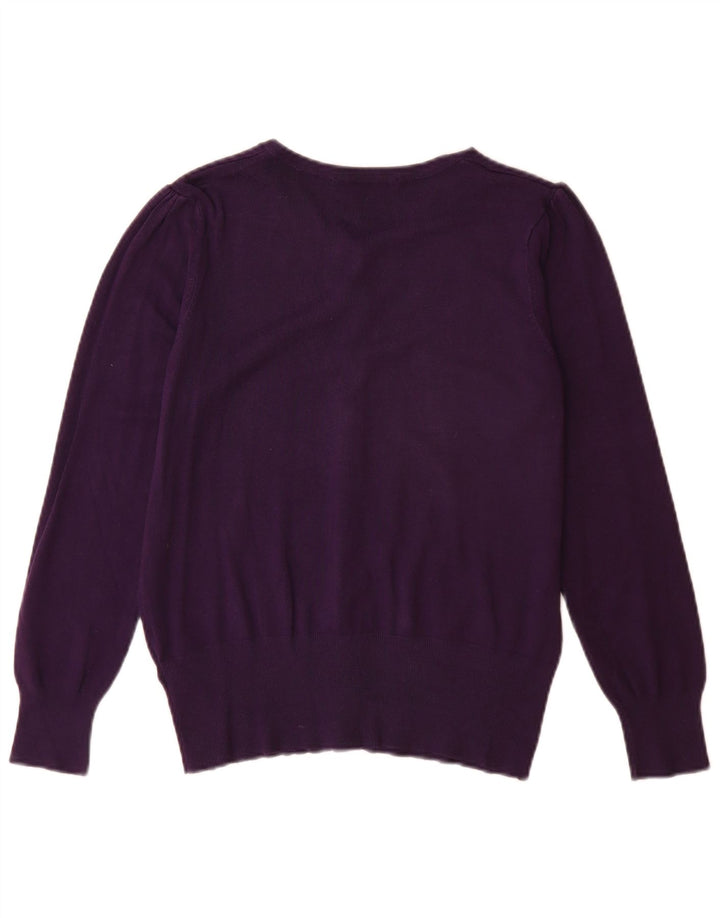 Maglione cardigan da donna Marks & Spencer UK 14 Viscosa viola medio