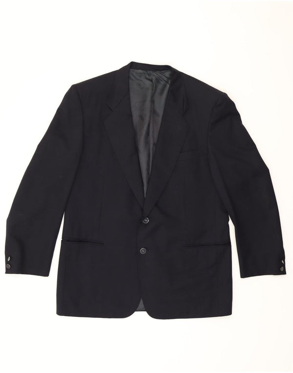 MISSONI Mens 2 Button Blazer Jacket IT 52 XL Navy Blue Wool