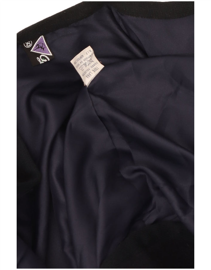 Giacca blazer vintage da donna a 5 bottoni IT 50 XL in lana blu navy