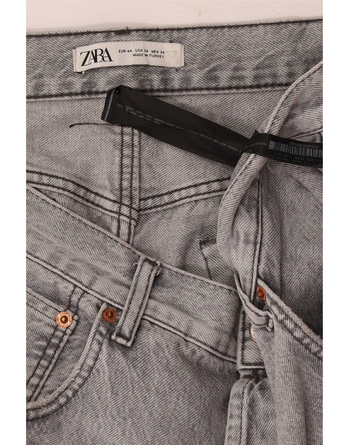 Jeans dritti da uomo Zara EU 44 Large W34 L30 Cotone grigio