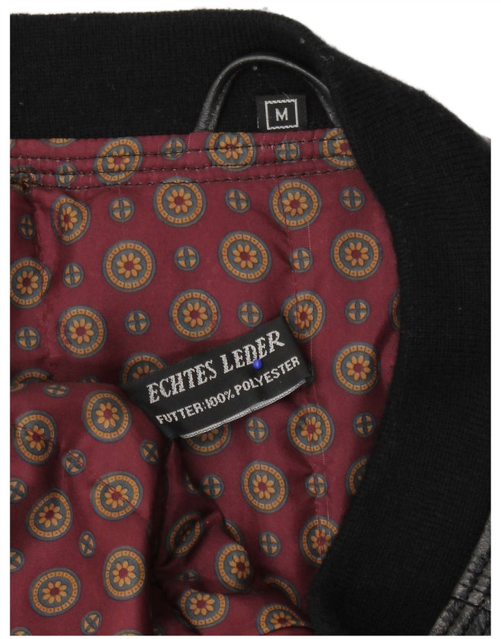 Giacca in pelle vintage da uomo UK 38 in pelle nera media