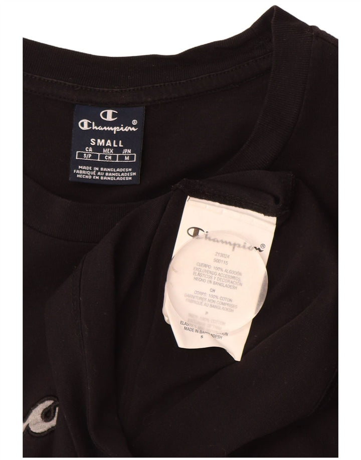 T-shirt grafica da uomo CHAMPION Top piccola in cotone nero