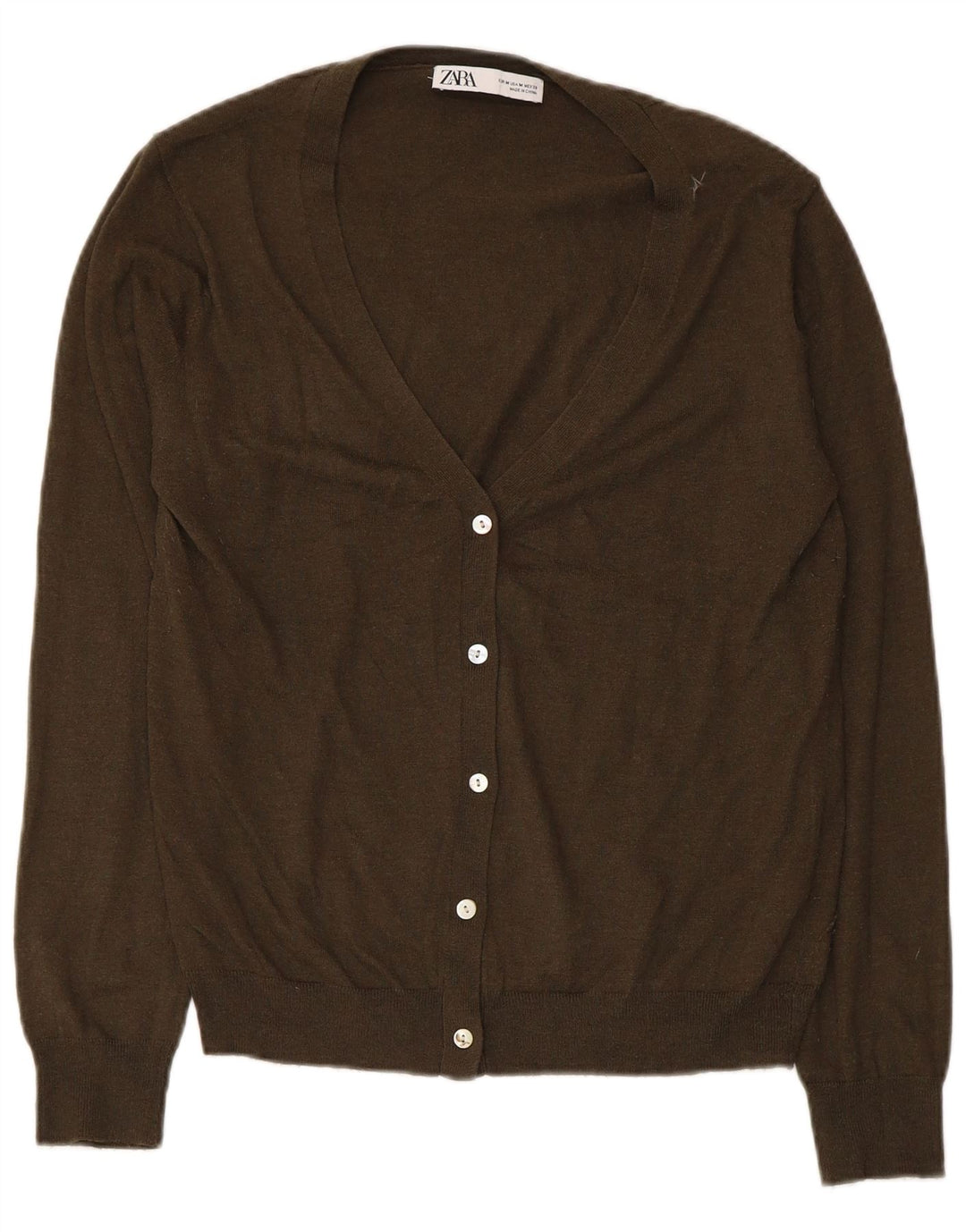 Maglione cardigan da donna Zara UK 12 medio cachi