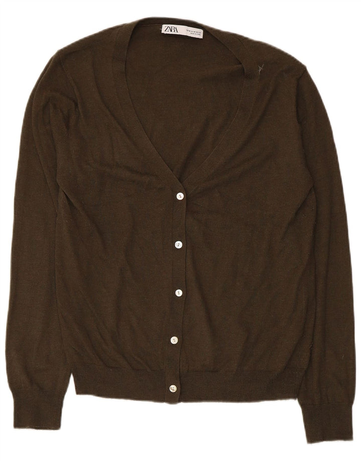 Maglione cardigan da donna Zara UK 12 medio cachi