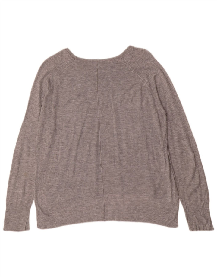 Maglione maglione con scollo a barca da donna Zara UK 14 Grigio medio