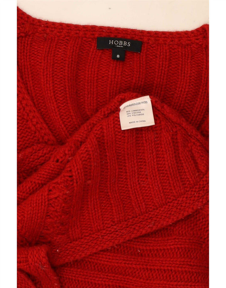 Maglione cardigan da donna Hobbs UK 8 piccolo lana d'agnello rossa