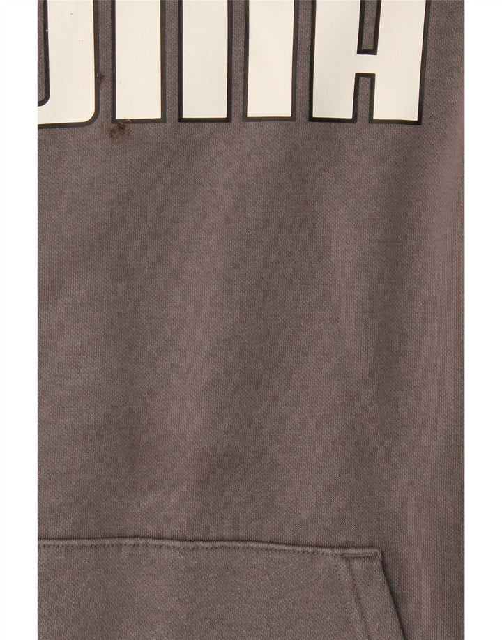 Felpa con cappuccio grafica da uomo Puma in cotone grigio medio