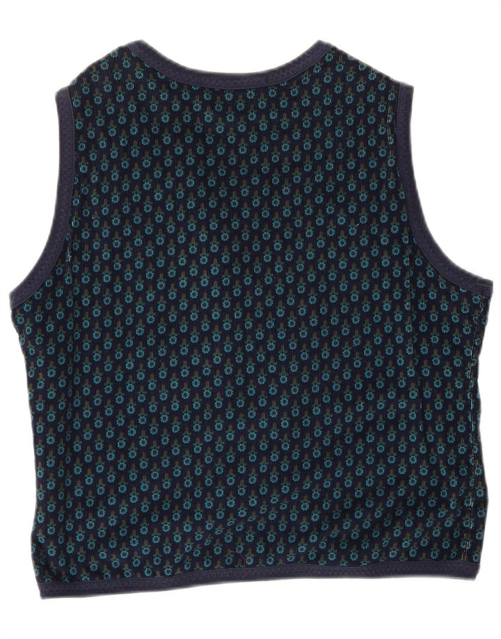 BEST COMPANY Top cardigan corto da donna UK 14 medio blu navy floreale